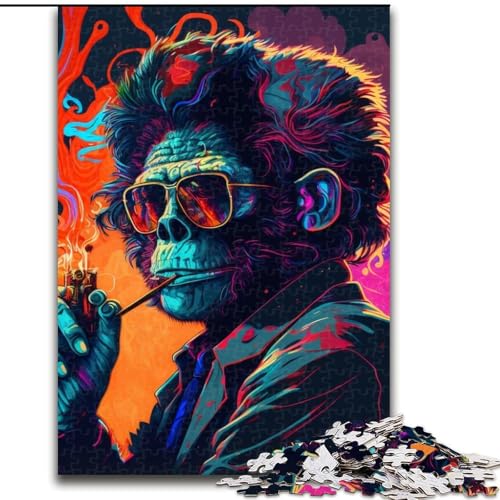 1000-teiliges Puzzle „AFFE“ aus Pappe. Anspruchsvolles Denkspiel zum Selbermachen, interaktive Familienaktivität (Größe 26x38cm) von WGLINGX