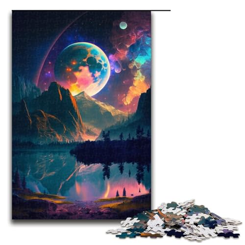 1000-teiliges Puzzle „Alien Planet“, Holzpuzzle, Lernspielzeug, Familienspiele, 50 x 75 cm von WGLINGX
