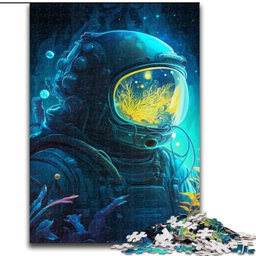 1000-teiliges Puzzle „Astronaut“, Holzpuzzle, anspruchsvolles DIY-Denkspiel, interaktive Familienaktivität (Größe 38x26cm) von WGLINGX