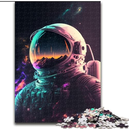 1000-teiliges Puzzle „Astronaut in der Wildnis“, Puzzle 1000 Teile für Erwachsene, Lernspiele, schöne Dekoration (Größe 26x38cm) von WGLINGX