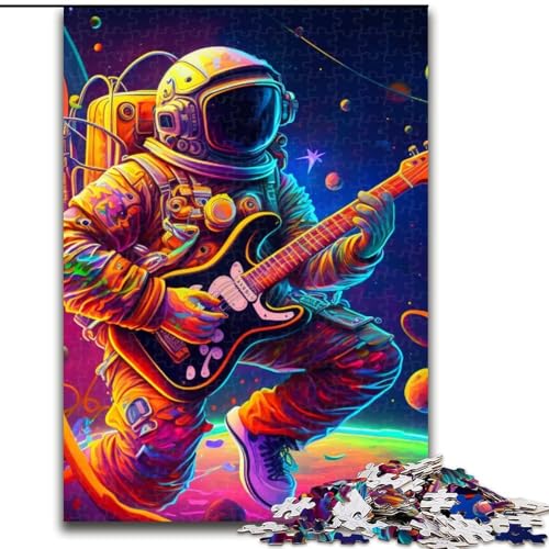 1000-teiliges Puzzle „Astronaut spielt Gitarre“, 1000-teiliges Puzzle für Erwachsene, Denkspiel für Teenager, Spieleabend mit der Familie (Größe 50x75cm) von WGLINGX