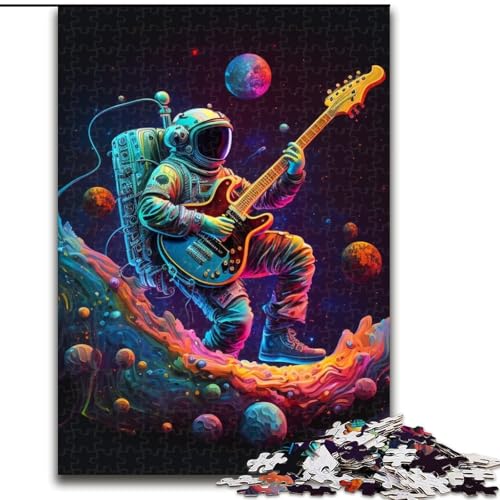 1000-teiliges Puzzle „Astronaut spielt Gitarre“, Papppuzzle, anspruchsvolles DIY-Denkspiel, interaktive Familienaktivität (Größe 26x38cm) von WGLINGX