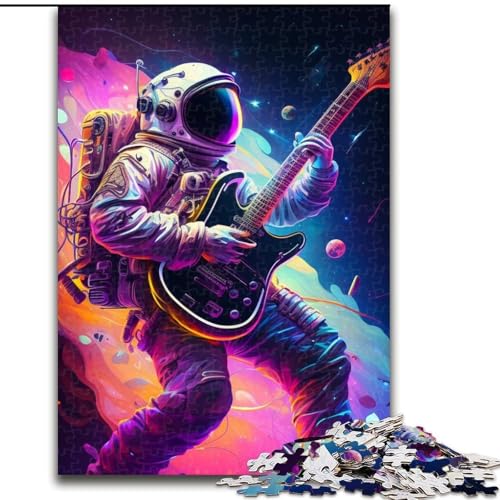 1000-teiliges Puzzle „Astronaut spielt Gitarre“, Papppuzzle, anspruchsvolles DIY-Denkspiel, interaktive Familienaktivität (Größe 26x38cm) von WGLINGX