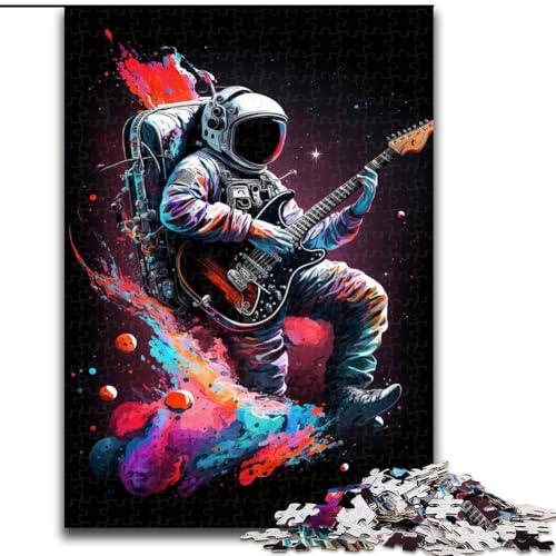 1000-teiliges Puzzle „Astronaut spielt Gitarre“, Puzzle 1000 Teile für Erwachsene, perfekt für Familienspaß an Geburtstagen, Weihnachten (Größe 50x75cm) von WGLINGX