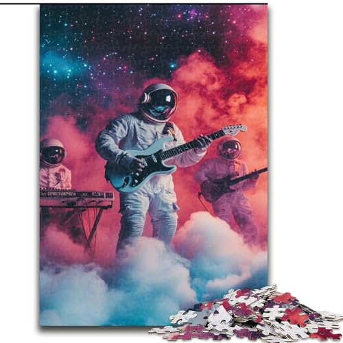 1000-teiliges Puzzle „Astronaut spielt Gitarre“, Puzzle für Erwachsene, 1000 Teile, herausfordernd und unterhaltsam, Familienaktivität (Größe 50x75cm) von WGLINGX