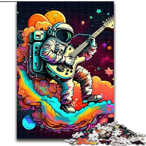 1000-teiliges Puzzle „Astronaut spielt Gitarre“. Anspruchsvolle Puzzles fördern die Hand-Auge-Koordination, (Größe 50x75cm) von WGLINGX