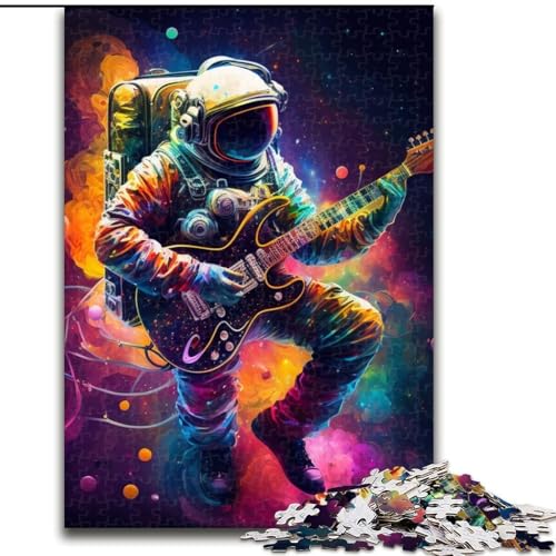 1000-teiliges Puzzle „Astronaut spielt Gitarre“ für Erwachsene, Familienaktivität, Heimdekorationsgeschenk, Familienspielzeugspiel (Größe 26x38cm) von WGLINGX