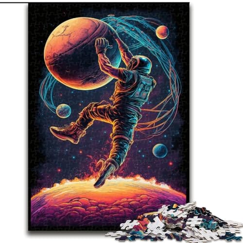 1000-teiliges Puzzle „Astronauten Spielen Basketball“. 1000 Teile Puzzle für Erwachsene. Anspruchsvolles Denkspiel für Teenager und Familien (Größe 50x75cm) von WGLINGX