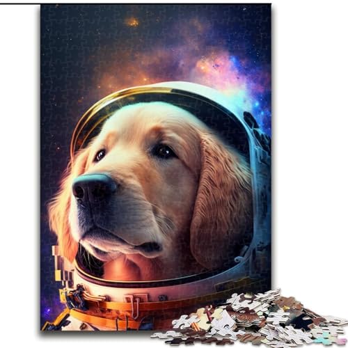 1000-teiliges Puzzle „Astronautenhund“, Holzpuzzle, anspruchsvolles Denkspiel für Teenager, perfekt als Heimdekoration oder Geschenk (Größe 50x75cm) von WGLINGX