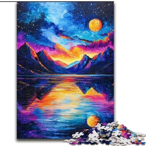 1000-teiliges Puzzle „Aurora Mountains“, 1000-teiliges Puzzle, Aktivität zur Stärkung der Familienbindung, einzigartiges Geschenk für Feiertage und Geburtstage (Größe 26x38cm) von WGLINGX