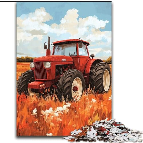 1000-teiliges Puzzle „Bauernhof-Traktor“, Puzzle für Erwachsene, 1000-teiliges Kunstwerk, Dekor, Intelligenzspielzeug für Familien-Indoor-Spiele (Größe 50x75cm) von WGLINGX
