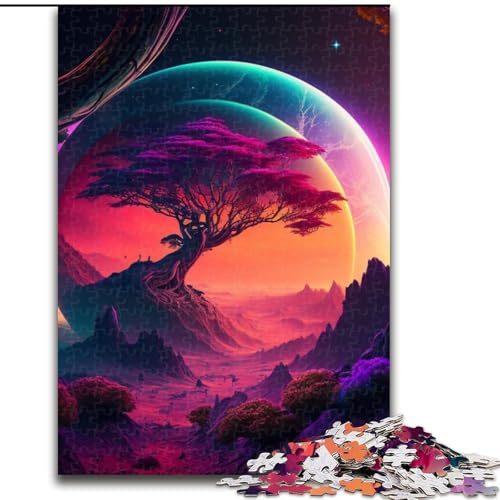 1000-teiliges Puzzle „Baum des Lebens“, Holzpuzzle, interaktives Familienspiel, Denksportaufgabe, Geschenk, Lernspielzeug (Größe 38x26cm) von WGLINGX