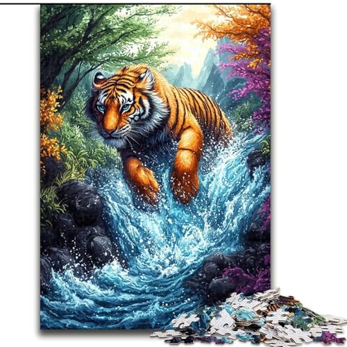 1000-teiliges Puzzle „Bergtiger“, Puzzles 1000 Teile für Erwachsene, Teenager, Stressabbau, Cooles einzigartiges Geschenk für die Familie (Größe 26x38cm) von WGLINGX