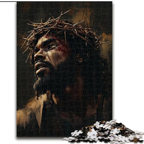1000-teiliges Puzzle „Black Jesus“, 1000-teiliges Puzzle für Erwachsene, Lernspiele, schöne Dekoration (Größe 26x38cm) von WGLINGX