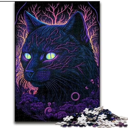 1000-teiliges Puzzle „Black Light Cat“ 14, interaktives Familienspiel, 1000 Teile, geeignet für Kinder ab 14 Jahren, Größe 26x38cm 1000-teiliges Puzzle „Black Light Cat“ 14, interaktives Familienspiel, 1000 Teile, geeignet für Kinder ab 14 Jahren, Größe 26x38cm von WGLINGX