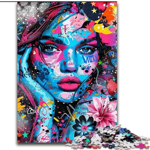 1000-teiliges Puzzle „Blumenmädchen“, 1000 Teile für Erwachsene, anspruchsvolles Denkspiel für Teenager, perfekt als Heimdekoration oder Geschenk (Größe 26x38cm) von WGLINGX