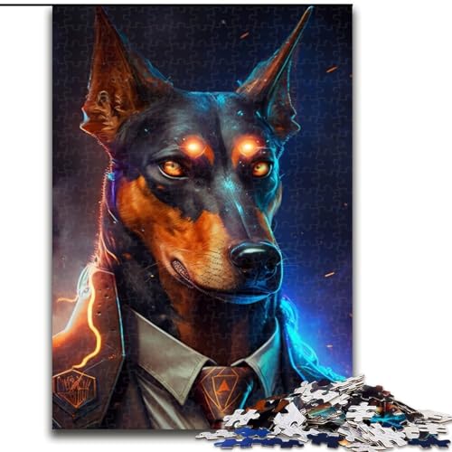 1000-teiliges Puzzle „Boss Doberman“ für Erwachsene, lehrreiches und unterhaltsames Indoor-Spiel zur Heimdekoration (Größe 50x75cm) von WGLINGX