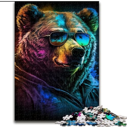 1000-teiliges Puzzle „Braunbär-Boxer“, 1000-teiliges Puzzle für Erwachsene, interaktives Familienspiel, geeignet für Kinder ab 14 Jahren (Größe 26x38cm) von WGLINGX