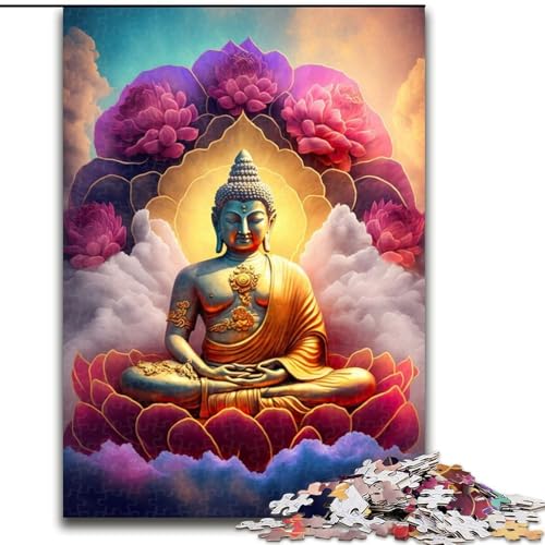 1000-teiliges Puzzle „Buddha“, Puzzle für Erwachsene, 1000 herausfordernde Denksportaufgaben für Teenager, Spaß für die ganze Familie, DIY-Geschenk zur Heimdekoration (Größe 26x38cm) von WGLINGX