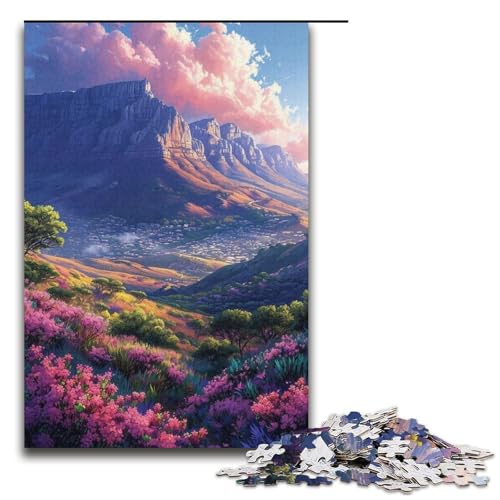 1000-teiliges Puzzle „Bunte Berge“, Puzzle für Erwachsene, Kartonpuzzle, gutes Geschenk für Erwachsene (Größe 38 x 26 cm) von WGLINGX