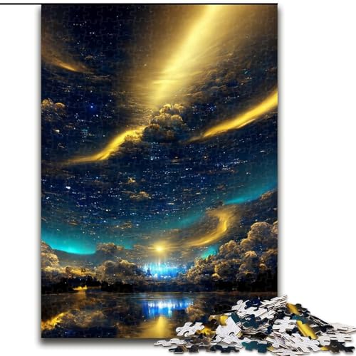 1000-teiliges Puzzle „Bunte Traumwolken“, Holzpuzzle für Teenager, Familien-Lernspiele, Heimdekoration, Geschenk (Größe 26x38cm) von WGLINGX