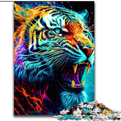 1000-teiliges Puzzle „Bunter Tiger“. 1000-teiliges Puzzle mit interaktivem Familienspiel, Kinder ab 14 Jahren, Größe 26x38cm 1000-teiliges Puzzle „Bunter Tiger“. 1000-teiliges Puzzle mit interaktivem Familienspiel, Kinder ab 14 Jahren, Größe 26x38cm von WGLINGX