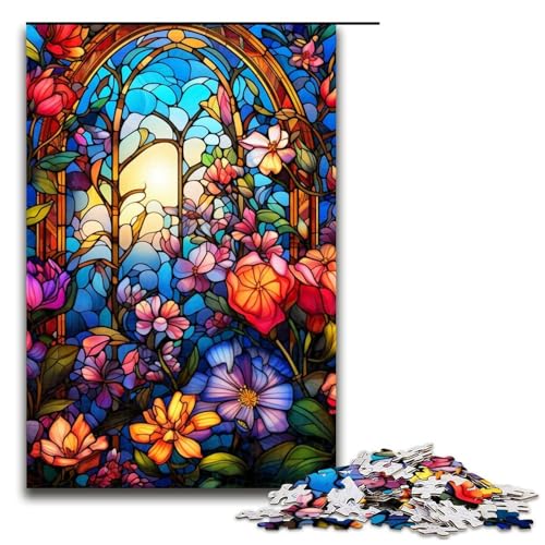 1000-teiliges Puzzle „Buntglasgarten“ für Erwachsene, Holzpuzzle, Familiendekoration, 50 x 75 cm 1000-teiliges Puzzle „Buntglasgarten“ für Erwachsene, Holzpuzzle, Familiendekoration, 50 x 75 cm von WGLINGX