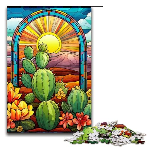 1000-teiliges Puzzle „Buntglaswüste“ für Erwachsene, Holzpuzzle, Lernspiele, Heimdekoration, 19,69 x 29,53 Zoll 1000-teiliges Puzzle „Buntglaswüste“ für Erwachsene, Holzpuzzle, Lernspiele, Heimdekoration, 19,69 x 29,53 Zoll von WGLINGX