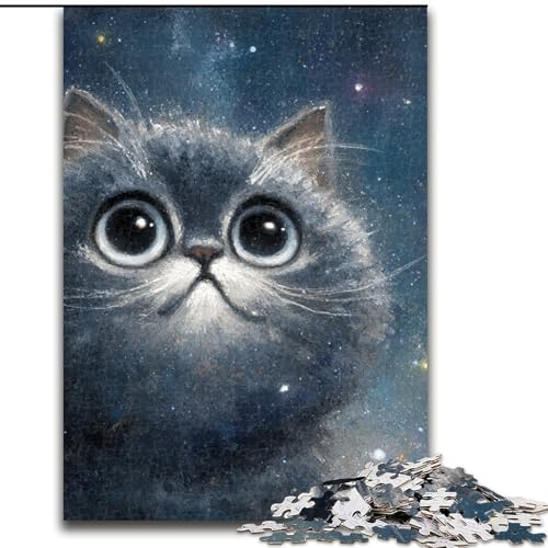 1000-teiliges Puzzle „Cat“ für Erwachsene, anspruchsvolles Denkspiel für Teenager, perfekt als Heimdekoration oder Geschenk (Größe 26x38cm) von WGLINGX