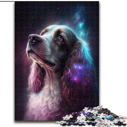 1000-teiliges Puzzle „Cocker Spaniel“, 1000-teiliges Puzzle mit interaktivem Familienspiel, Kinder ab 14 Jahren, Größe 26x38cm von WGLINGX
