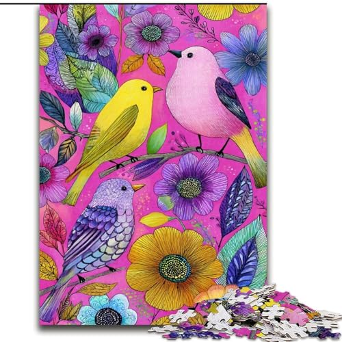 1000-teiliges Puzzle „Color Bird“, 1000-teiliges Puzzle, Heimdekoration, Familienspaß, ab 14 Jahren (Größe 50x75cm) von WGLINGX