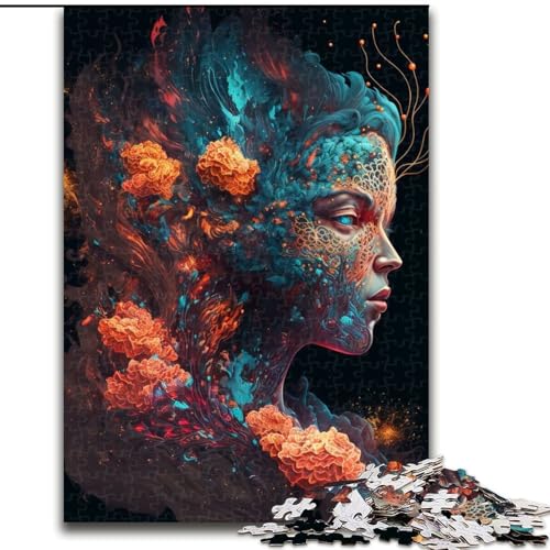 1000-teiliges Puzzle „Coral Woman“, anspruchsvolle Puzzles, Familieninteraktion und Gehirn-Herausforderung, Familienaktivitäts-Herausforderung, Größe 26x38cm von WGLINGX