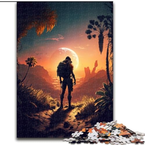 1000-teiliges Puzzle „Cosmic Adventurer“, Holzpuzzle für Erwachsene, Kunstwerk-Dekor, Intelligenzspielzeug für Familien-Indoor-Spiele (Größe 26x38cm) von WGLINGX
