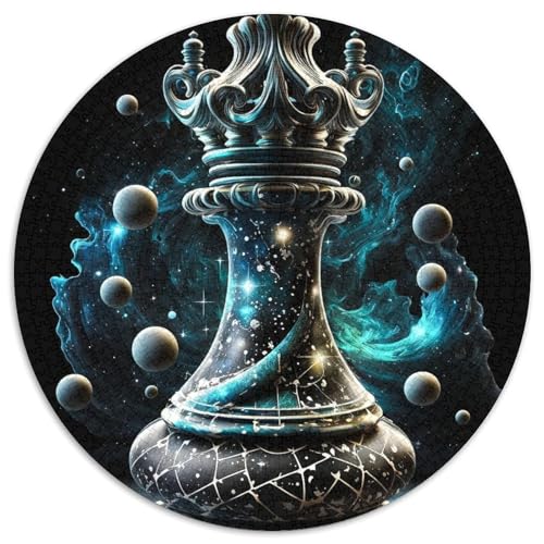 1000-teiliges Puzzle „Cosmic Chess“, rundes Puzzle, Denkspiel für Teenager, Spieleabend mit der Familie 67,5 x 67,5 cm von WGLINGX