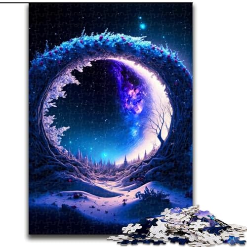 1000-teiliges Puzzle „Cosmic Dream Moon“, Holzpuzzle für Teenager, Familien-Lernspiele, Heimdekoration, Geschenk (Größe 26x38cm) von WGLINGX