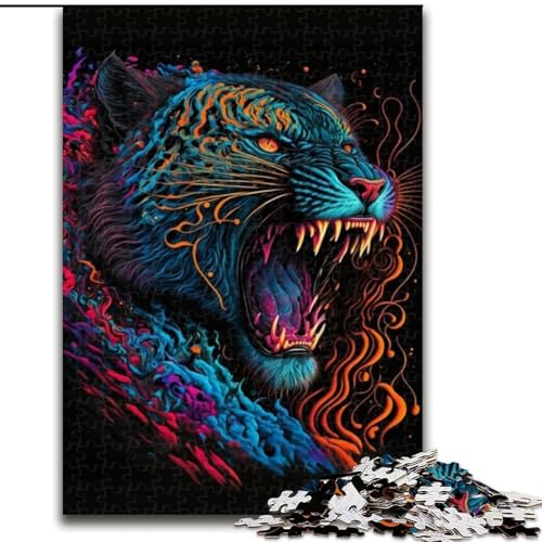 1000-teiliges Puzzle „Cosmos Tiger“, Holzpuzzle für Teenager, Familien-Lernspiele, Heimdekoration, Geschenk (Größe 26x38cm) von WGLINGX