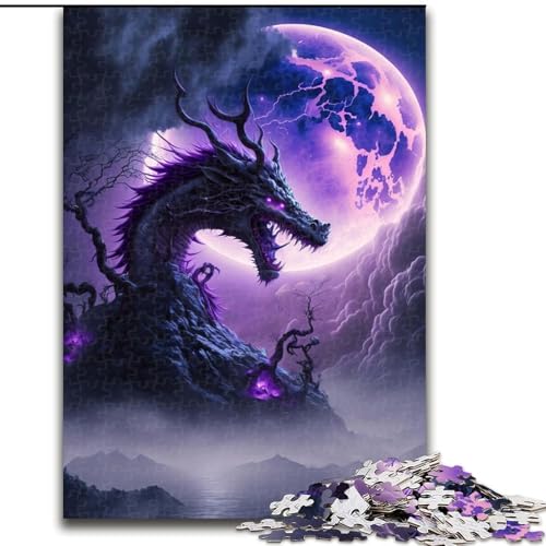 1000-teiliges Puzzle „Drache“, 1000 Teile, für Erwachsene, anspruchsvolles Denkspiel für Teenager und Familien (Größe 26x38cm) von WGLINGX