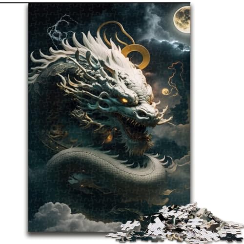 1000-teiliges Puzzle „Drache“, Holzpuzzle für Erwachsene, Geburtstage, Feiertage und zur Heimdekoration (Größe 50x75cm) von WGLINGX