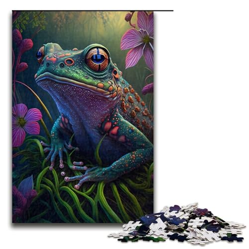 1000-teiliges Puzzle „Dschungelfrosch“ für Erwachsene, Holzpuzzle, Heimdekoration (Größe 50 x 75 cm) von WGLINGX