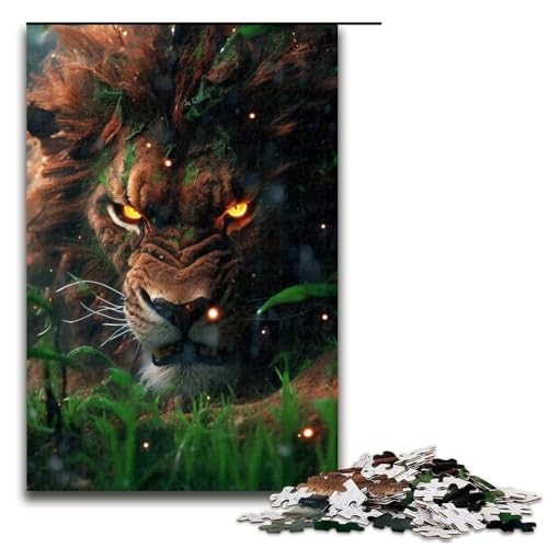 1000-teiliges Puzzle „Dschungellöwe“, Puzzles für Holzpuzzle, Lernspielzeug (Größe 50 x 75 cm) von WGLINGX