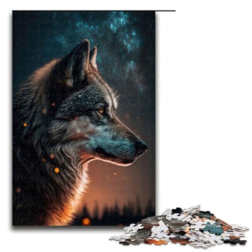 1000-teiliges Puzzle „EIN Wolf im Sternenhimmel“, Holzpuzzle, Lernspielzeug, Familienspiele, 50 x 75 cm 1000-teiliges Puzzle „EIN Wolf im Sternenhimmel“, Holzpuzzle, Lernspielzeug, Familienspiele, 50 x 75 cm von WGLINGX