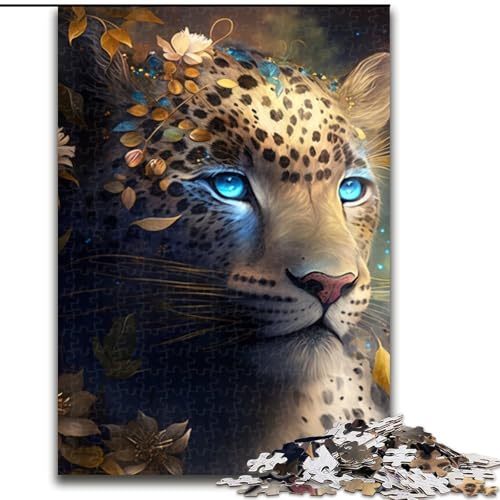 1000-teiliges Puzzle „Fantasie-Leopard“, Holzpuzzle, anspruchsvolles DIY-Denkspiel, interaktive Familienaktivität (Größe 38x26cm) von WGLINGX