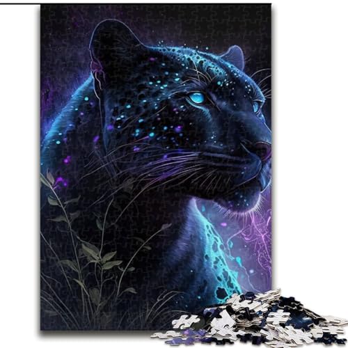1000-teiliges Puzzle „Fantasie-Leopard“, Holzpuzzle, anspruchsvolles DIY-Denkspiel, interaktive Familienaktivität (Größe 38x26cm) von WGLINGX