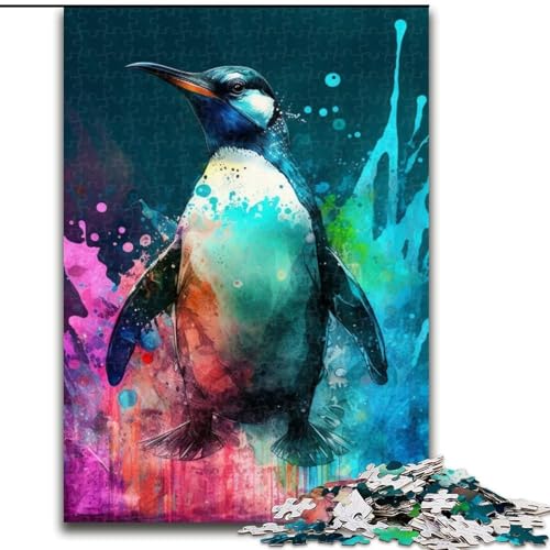 1000-teiliges Puzzle „Fantasie-Pinguin“, Holzpuzzle, anspruchsvolles DIY-Denkspiel, interaktive Familienaktivität (Größe 38x26cm) von WGLINGX