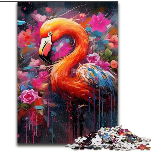 1000-teiliges Puzzle „Fantasy Flamingo“ für Erwachsene, 1000 Teile, Heimdekoration, Familienspaß, ab 14 Jahren (Größe 26x38cm) von WGLINGX