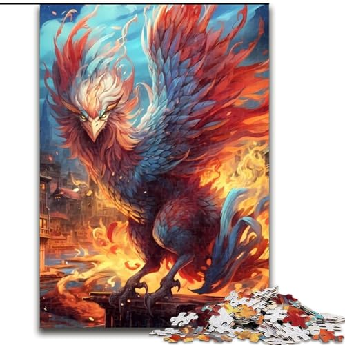 1000-teiliges Puzzle „Flammen-Phönix“ aus Holz, ideal für Büro, Schlafzimmer, Wohnzimmer, Dekoration, Größe 26x38cm 1000-teiliges Puzzle „Flammen-Phönix“ aus Holz, ideal für Büro, Schlafzimmer, Wohnzimmer, Dekoration, Größe 26x38cm von WGLINGX