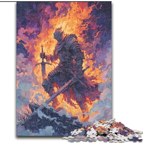 1000-teiliges Puzzle „Flammenkrieger“, 1000-teiliges Puzzle, Heimdekoration, Familienspaß, ab 14 Jahren (Größe 26x38cm) von WGLINGX