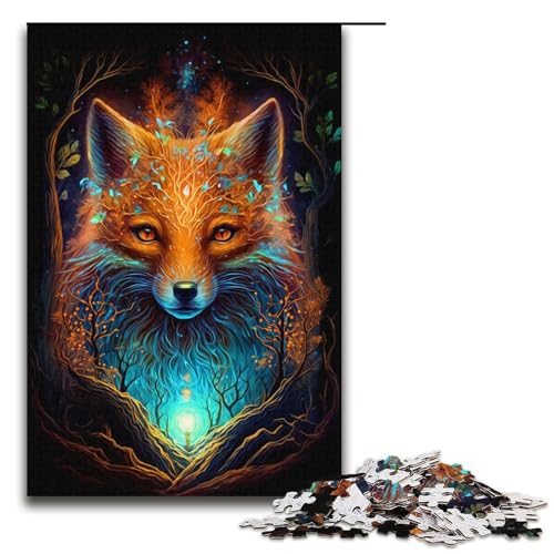 1000-teiliges Puzzle „Fuchs“ für Erwachsene, Kartonpuzzle, Lernspiel (Größe 38 x 26 cm) von WGLINGX