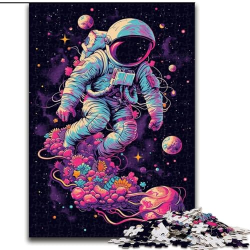 1000-teiliges Puzzle „Galaktischer Astronaut“, Holzpuzzle für Teenager, Familien-Lernspiele, Heimdekoration, Geschenk (Größe 26x38cm) von WGLINGX