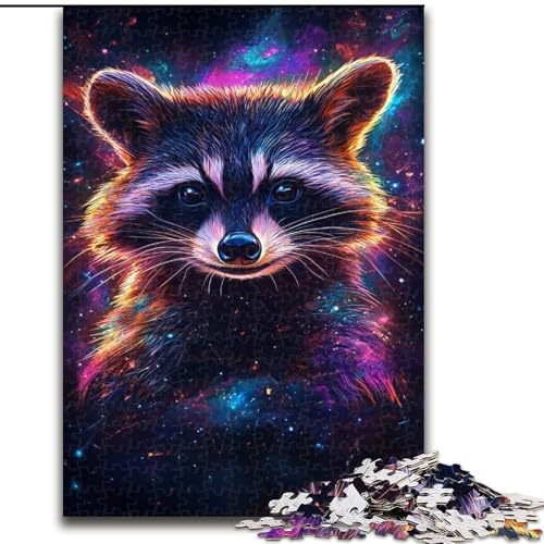 1000-teiliges Puzzle „Galaxie-Waschbär“, Holzpuzzle, anspruchsvolles Denkspiel für Teenager, perfekt als Heimdekoration oder Geschenk (Größe 50x75cm) von WGLINGX